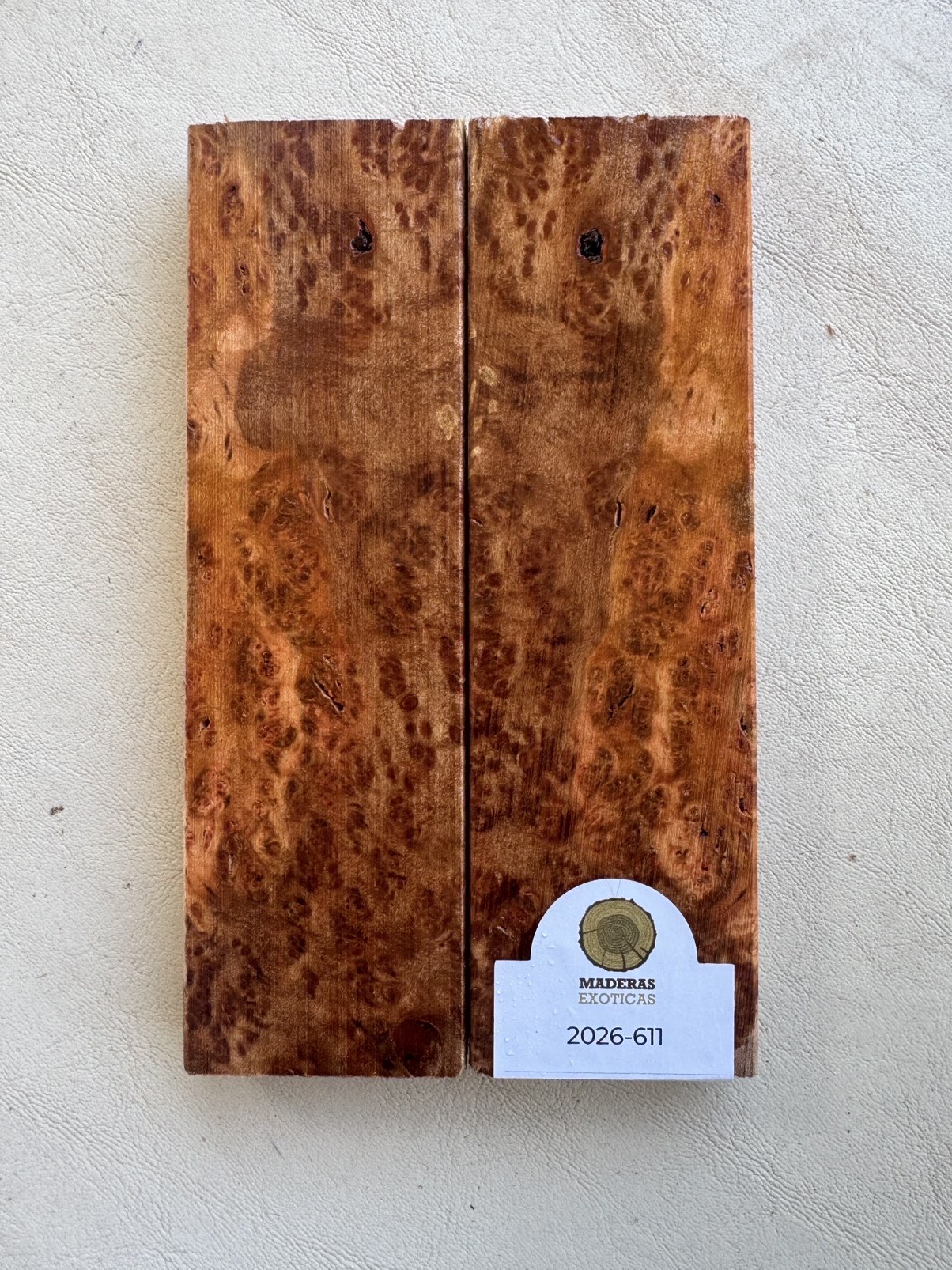 🔪 Cachas Burl de Pimiento para cuchillería (2026-611) 1 🔪 Cachas Burl de Pimiento para cuchillería (2026-611)